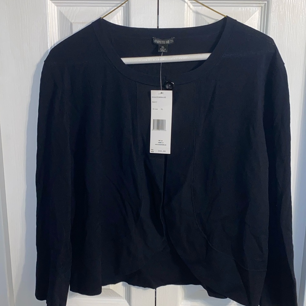 Lafayette 148 Black Crop Cardigan